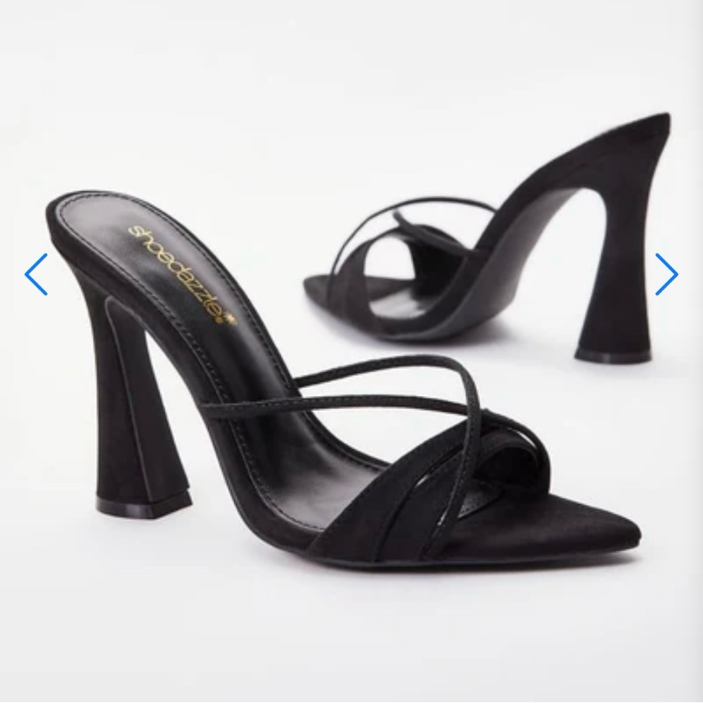 Amelie Black Pointed Toe Heeled Sandal